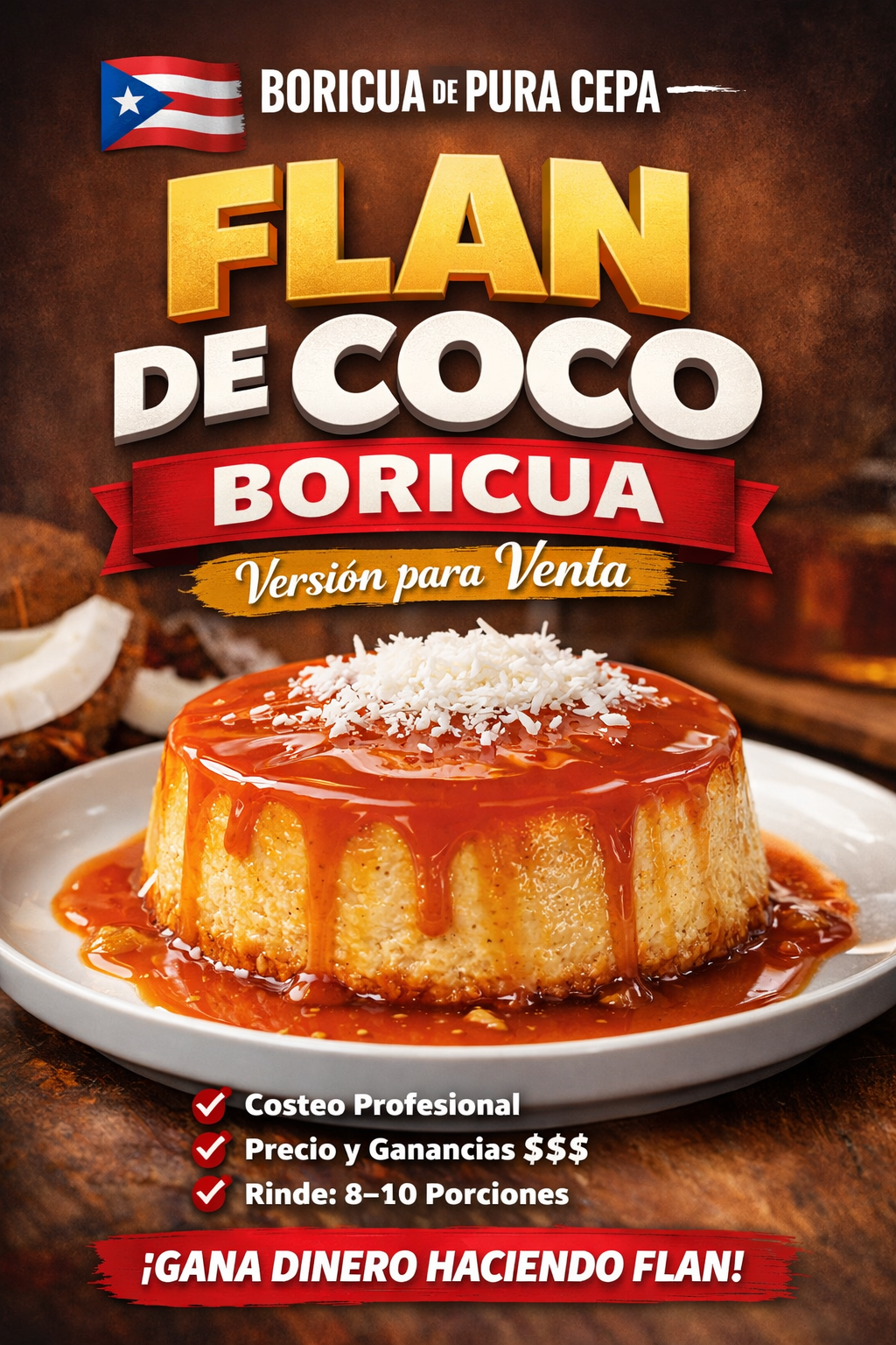 Como hacer un flan de coco boricua + las estrategias para venderlos